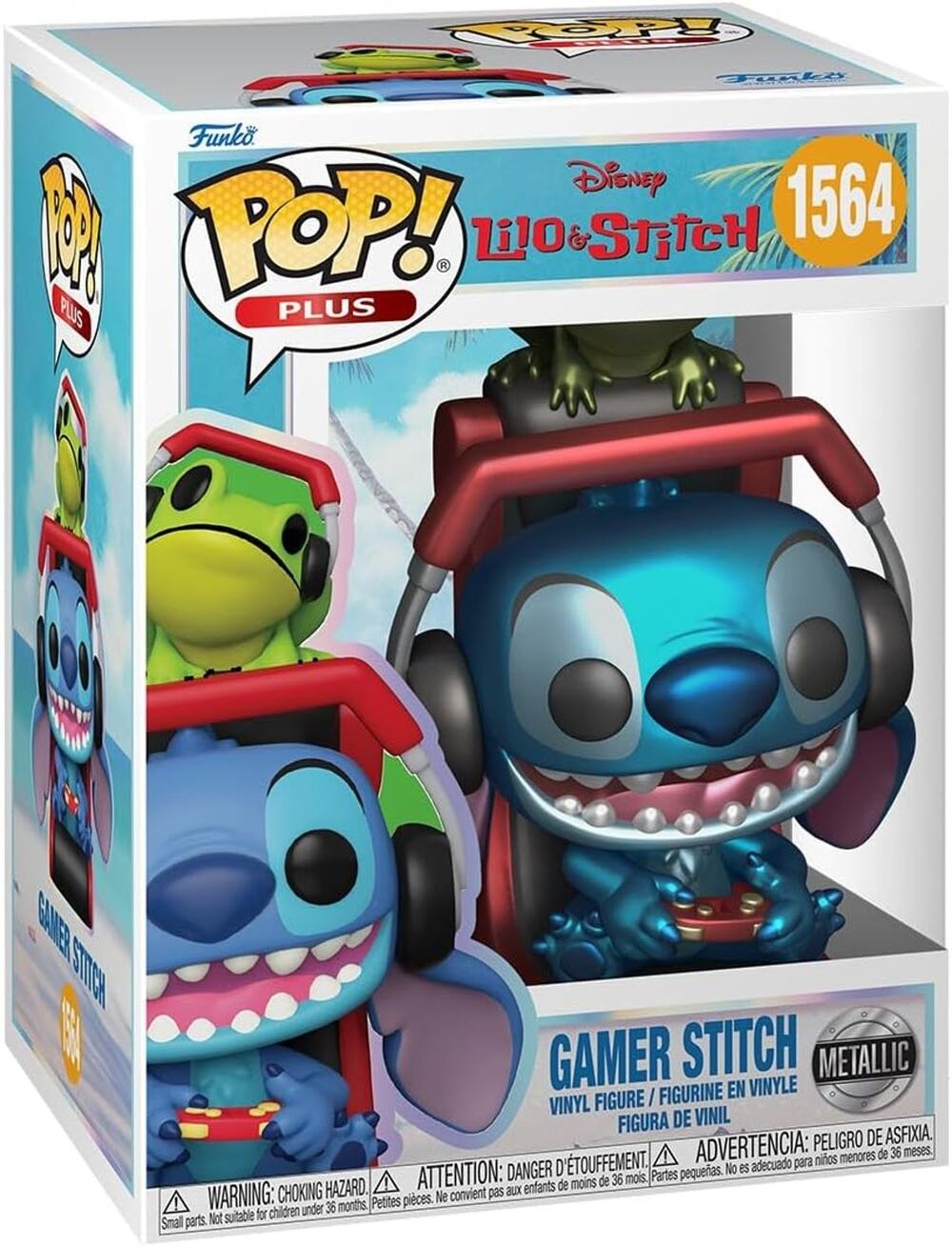 Funko Pop! Plus: Lilo & Stitch - Gamer Stitch (Metallic) # 1564 With Protector